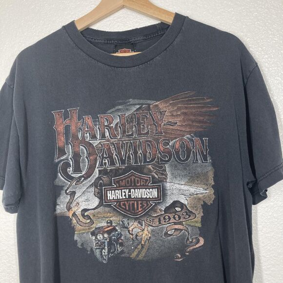 Harley-Davidson Other - Harley-Davidson Shirt Mens Large Biggs San Marcos Eagle Motorcycle Distressed